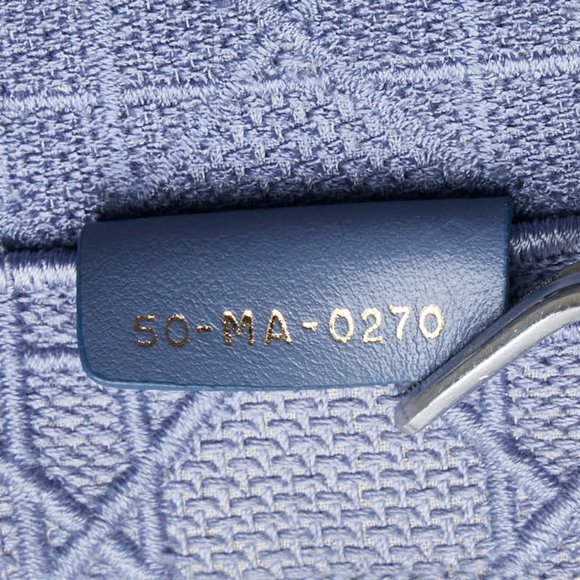 Christian Dior Dior Cannage Book Tote Medium Handbag Bag Blue Canvas Women's - Picture 6 of 8